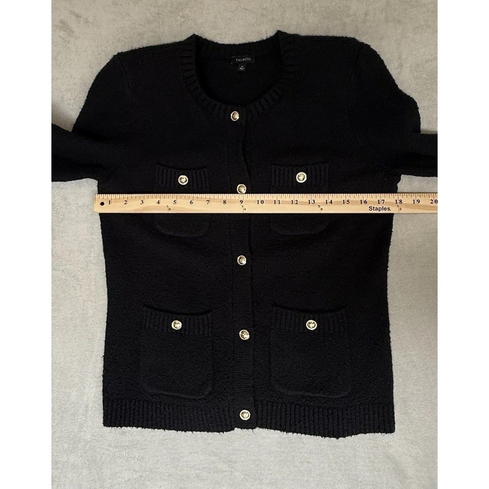 Talbots Wool Blend Jacket Blazer‎ Women XS Black Boucle Elegant Classic Work Job - Picture 5 of 10